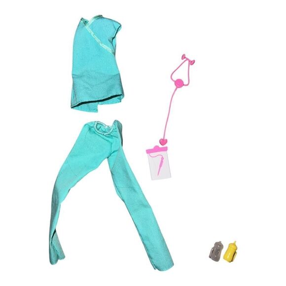 Barbie Baby Doctor Careers Playset 14 Pieces Scrubs Bottles Exam Table Chart EUC - Picture 3 of 4